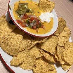 Moby's - Store bought chips and their "queso".