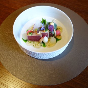 Victor's Fine Dining by Christian Bau - 5/31/19 Victor's Fine Dining: Blue Fin Tuna, Myoga, Pickled Radish, Kojyu - International Near Me - Perl, SL
