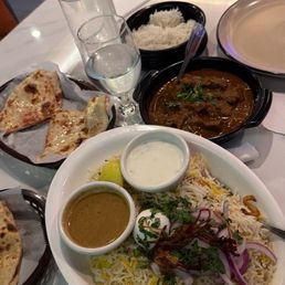 Chicken Biryani and Goat Curry Chicken Biryani and Goat Curry