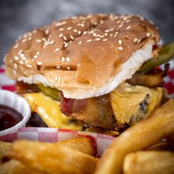 Captain Neel's Fish & Chips - Spicy Bacon Burger