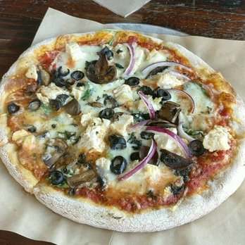 Your Pie - White dough with marinara, fresh.mozarella, parmesan, basil, oregano, black olives, mushrooms, chicken, red onions, spinach. - Italian Near Me - Suwanee, Georgia Your Pie - White dough with marinara, fresh.mozarella, parmesan, basil, oregano, black olives, mushrooms, chicken, red onions, spinach. - Italian Near Me - Suwanee, Georgia