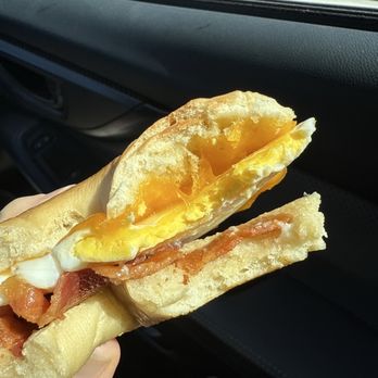 I Love Bagels - egg bacon cheddar cheese bagel, booommmbbb - Delis Near Me - Oceanside, California