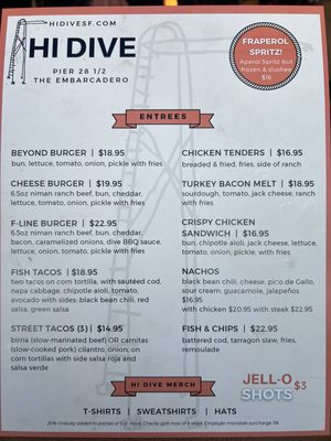 Menu photo 3 Hi Dive San Francisco, CA