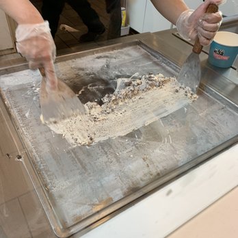 Aha Rolled Ice Cream - a person in a kitchen - Ice Cream & Frozen Yogurt Near Me - Indianapolis, Indiana