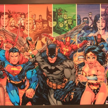 Custom Comic Posters - Justice League framed, textured, and bonded vintage style comic book poster 24"X 36" - Comic Books Near Me Custom Comic Posters - Justice League framed, textured, and bonded vintage style comic book poster 24"X 36" - Comic Books Near Me