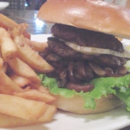Blue cheese burger $12 approx - also comes with pickle and small coleslaw salad