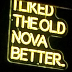 Nova - neon light behind the bar