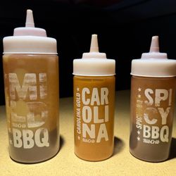 3 Bbq Sauces - Mild , Carolina Gold , and Spicy