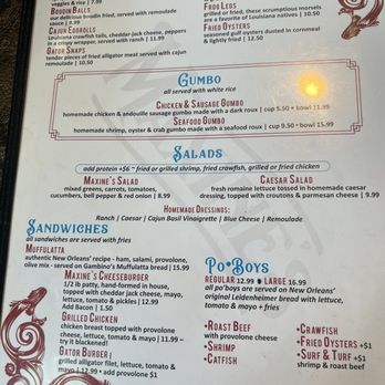 Maxine's Gumbo House - Menu - Cajun/Creole Near Me - Manor, Texas Maxine's Gumbo House - Menu - Cajun/Creole Near Me - Manor, Texas