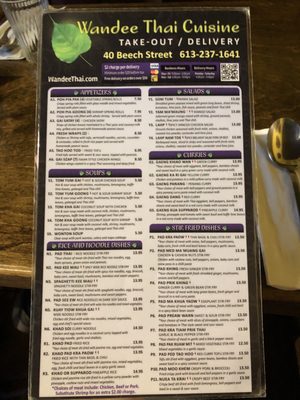 Menu photo 2 Wandee Thai Cuisine Ottawa, ON Menu photo 2 Wandee Thai Cuisine Ottawa, ON