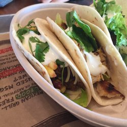 Mucho Burrito Fresh Mexican Grill - Taco trios- chicken & barbacoa
