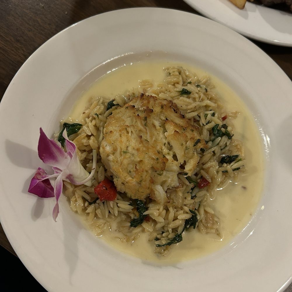 The Robert Morris Inn - Crab cake over orzo - Bed & Breakfast Near Me - Oxford, Maryland The Robert Morris Inn - Crab cake over orzo - Bed & Breakfast Near Me - Oxford, Maryland