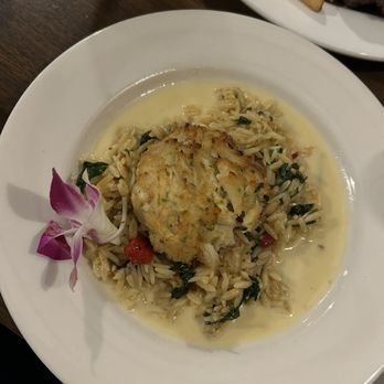 The Robert Morris Inn - Crab cake over orzo - Bed & Breakfast Near Me - Oxford, Maryland The Robert Morris Inn - Crab cake over orzo - Bed & Breakfast Near Me - Oxford, Maryland