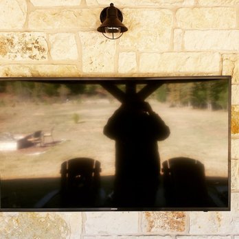 D&D TV-Electronics - Wall mounted TV onto stone. - Home Theatre Installation Near Me