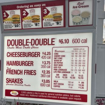 In-N-Out Burger - Menu as of 8/21/25. - Burgers Near Me - La Mirada, California