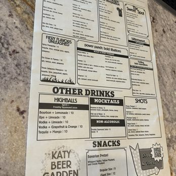 Katy Beer Garden - Menu Side 2 - Beer Gardens Near Me - Katy, Texas