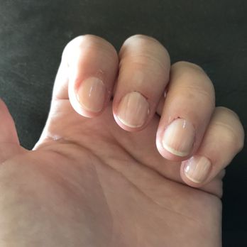 Nails by Kelly - My friend's nails which as you can see from the picture, her cuticles look bloody, and it looks like all she has on is a top coat. - Nail Salons Near Me - Marble Falls, Texas Nails by Kelly - My friend's nails which as you can see from the picture, her cuticles look bloody, and it looks like all she has on is a top coat. - Nail Salons Near Me - Marble Falls, Texas