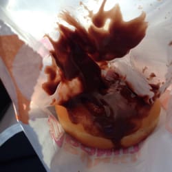 Dunkin' - Donut with wet frosting... Fun eating this on the go. You always have to ask for napkins too, so don't forget those!!