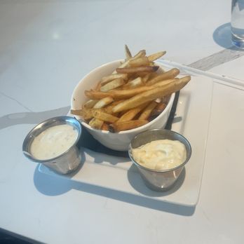 Mercantile Dining & Provision DIA - Fries with Mercantile special sauces - Coffee & Tea Near Me - Denver, Colorado