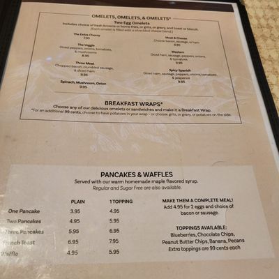 Menu photo 1 Trish's Mountain Diner Gatlinburg, TN