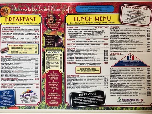 Menu photo 2 French Corner Cafe Palm Desert, CA
