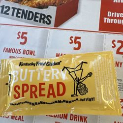 KFC - Is there any Butter in here?? I seriously don't think there is!   Oh c'mon KFC Colonel Sanders is Hollering from the grave!  Do Better!