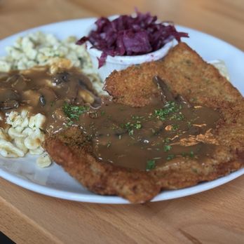 Berliner Beerhall - Jaegerschnitzel with Spaetzle - German Near Me - Tacoma, Washington