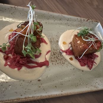 Revel Kitchen & Bar - Orange honey glazed pork belly - Bars Near Me - Danville, California Revel Kitchen & Bar - Orange honey glazed pork belly - Bars Near Me - Danville, California