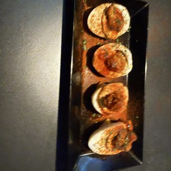 Nouveau Noir - Delicious Deviled Eggs the chicken skin on top is yummy! - Southern Near Me - Dallas, Texas Nouveau Noir - Delicious Deviled Eggs the chicken skin on top is yummy! - Southern Near Me - Dallas, Texas