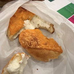Bagel and lack of cream cheese that I was charged for $8 Bagel and lack of cream cheese that I was charged for $8