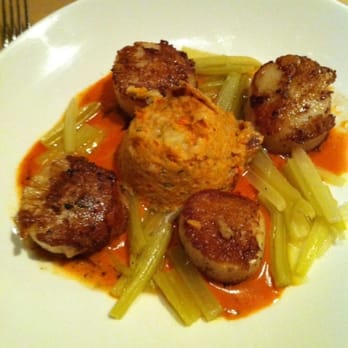 Passionfish - Scallops in a tomato truffle butter and risotto - Seafood Near Me - Pacific Grove, California Passionfish - Scallops in a tomato truffle butter and risotto - Seafood Near Me - Pacific Grove, California