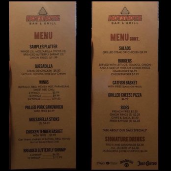 Hotshotz Bar & Grill - Food menu. They have street style tacos that aren't on the menu. So good! - Sports Bars Near Me - Smyrna, Tennessee Hotshotz Bar & Grill - Food menu. They have street style tacos that aren't on the menu. So good! - Sports Bars Near Me - Smyrna, Tennessee