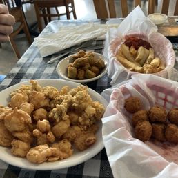 Fried Shrimp+Oyster,Hushpuppies,FriedOkra Fried Shrimp+Oyster,Hushpuppies,FriedOkra