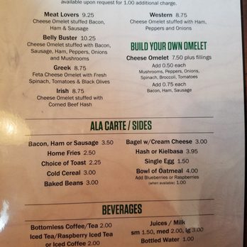 Olde Bay Diner - The menu as of September 2018 - Diners Near Me - Alton Bay, New Hampshire