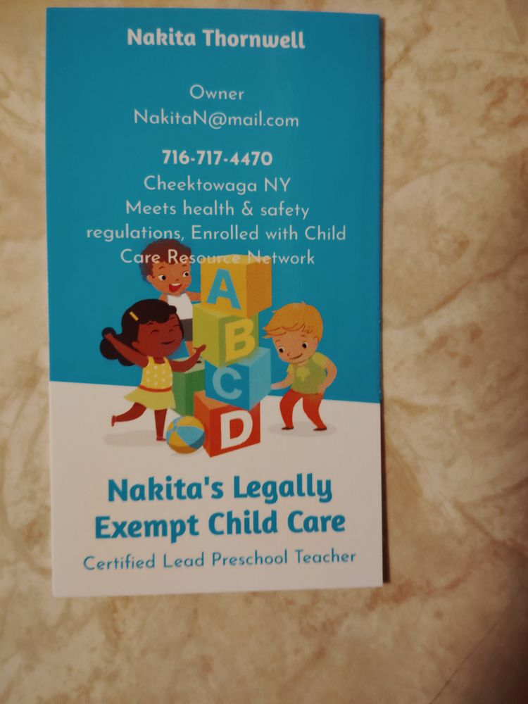 Nakita's Legally Exempt Child Care - childcare center in Cheektowaga, NY