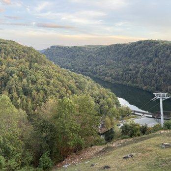 Hawk’s Nest State Park Lodge - View from back of the lodge - Hotels Near Me - Ansted, West Virginia