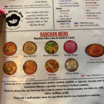 The Korean Rose - Banchan menu - Coffee & Tea Near Me - Tucson, Arizona
