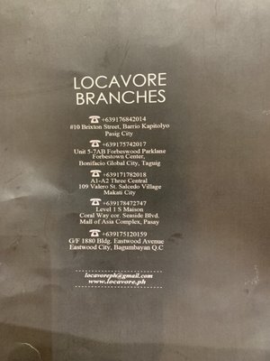 Menu photo 3 Locavore Pasay, NCR