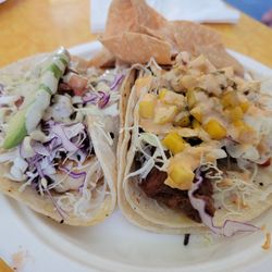 Federico’s - Garlic shrimp and Chipotle fish tacos! Yum