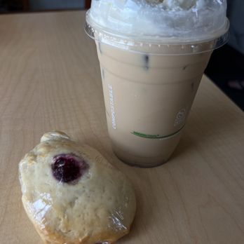 Jet City Espresso Hyde Park - white chocolate mocha iced latte and white chocolate berry scone - Coffee & Tea Near Me - Tampa, Florida Jet City Espresso Hyde Park - white chocolate mocha iced latte and white chocolate berry scone - Coffee & Tea Near Me - Tampa, Florida