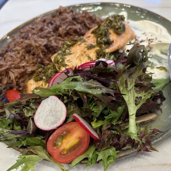 Madame Olivia - Labneh Chimichurri Roasted Salmon - Coffee & Tea Near Me - North Miami, Florida Madame Olivia - Labneh Chimichurri Roasted Salmon - Coffee & Tea Near Me - North Miami, Florida