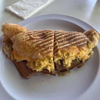 River Rock Roasting Co - Ham and cheese croissant with egg - Coffee & Tea Near Me - La Verkin, Utah