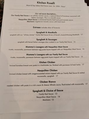 Menu photo 1 Kitchen Roselli East Bend, NC
