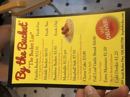 Menu photo 3 By The Bucket Payson, AZ