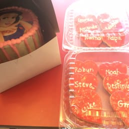 Birthday cake and Valentine cookies Birthday cake and Valentine cookies