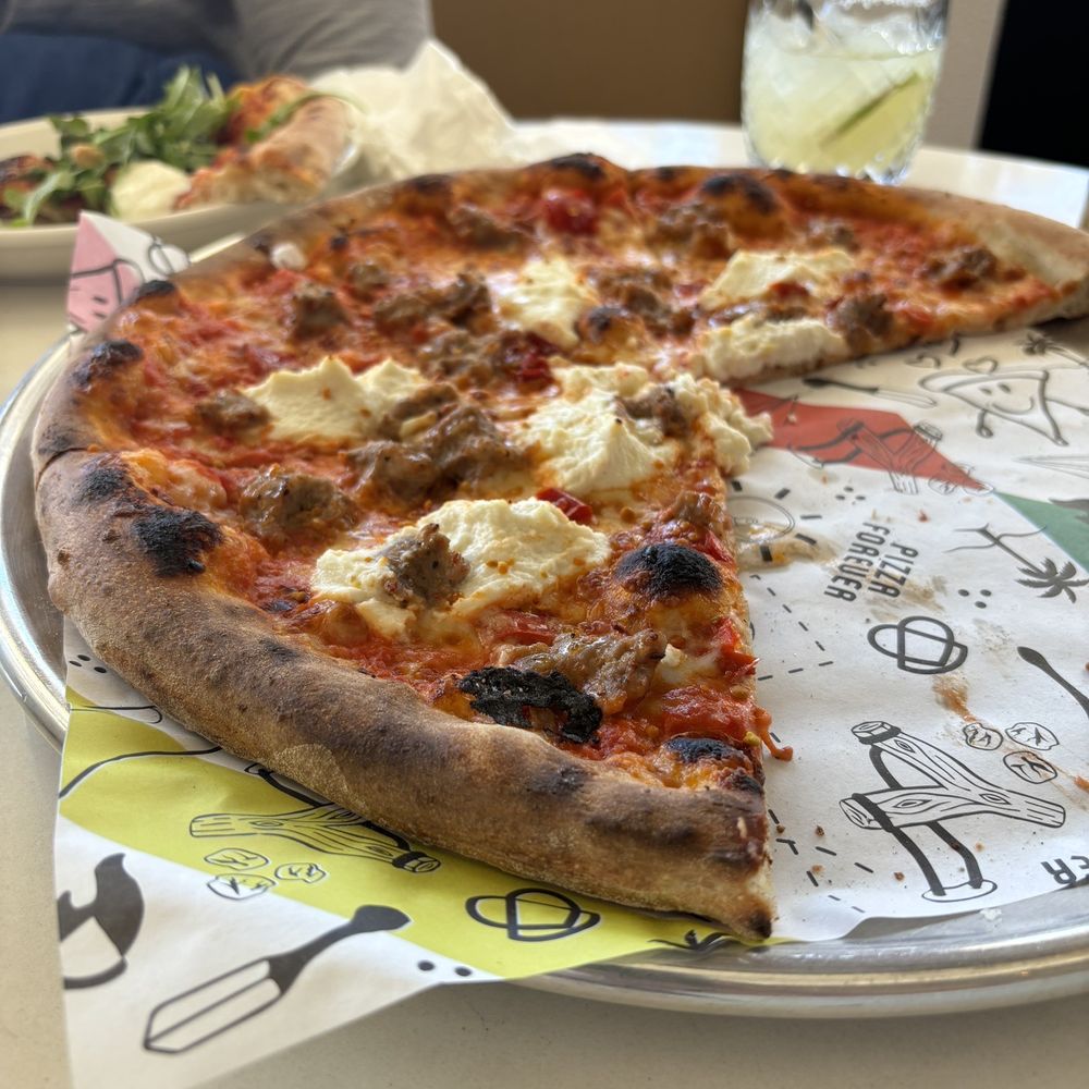 Pitfire Pizza - Sausage w spicy honey. Get this one for first pizza here!  Unbelievably mouth watering with many flavors that go together so well. - Pizza Near Me - Carlsbad, California