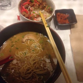 Ramen Tatsu-Ya - Tonkutsu with "extra" spicy bomb - Ramen Near Me - Austin, Texas Ramen Tatsu-Ya - Tonkutsu with "extra" spicy bomb - Ramen Near Me - Austin, Texas