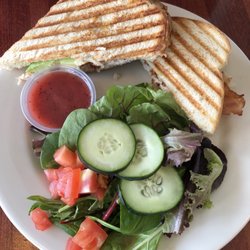 The Grind Coffee and Nosh - Chicken and bacon with a side salad and strawberry vinaigrette dressing