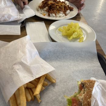Don's Eatery - Cheeseburger special And spicy pork for the hubby - Burgers Near Me - Santa Fe Springs, California