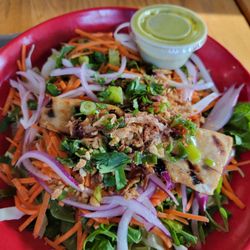 Vui’s Kitchen - The Mahi-Mahi Cabbage Salad as delivered... I've had micro greens before, but not micro fish.